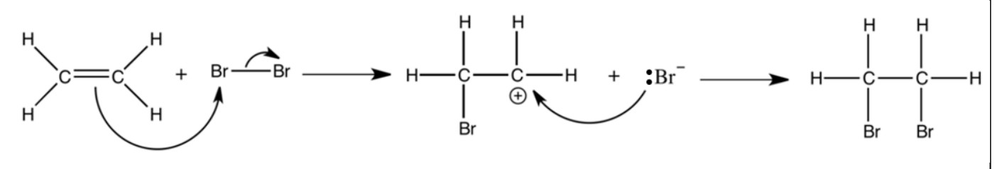 Figure for Answer to Question IB Chemistry HL 3.4.11 Hl Electrophilic Addition Mechanisms Questions question 1 — IB Chemistry HL