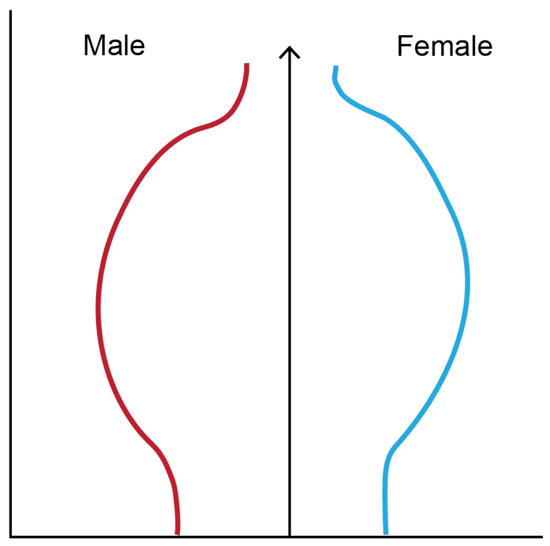 Figure for Answer to Question IB ESS HL 8.1.7 Age Sex Pyramids Questions question 1 — IB ESS HL