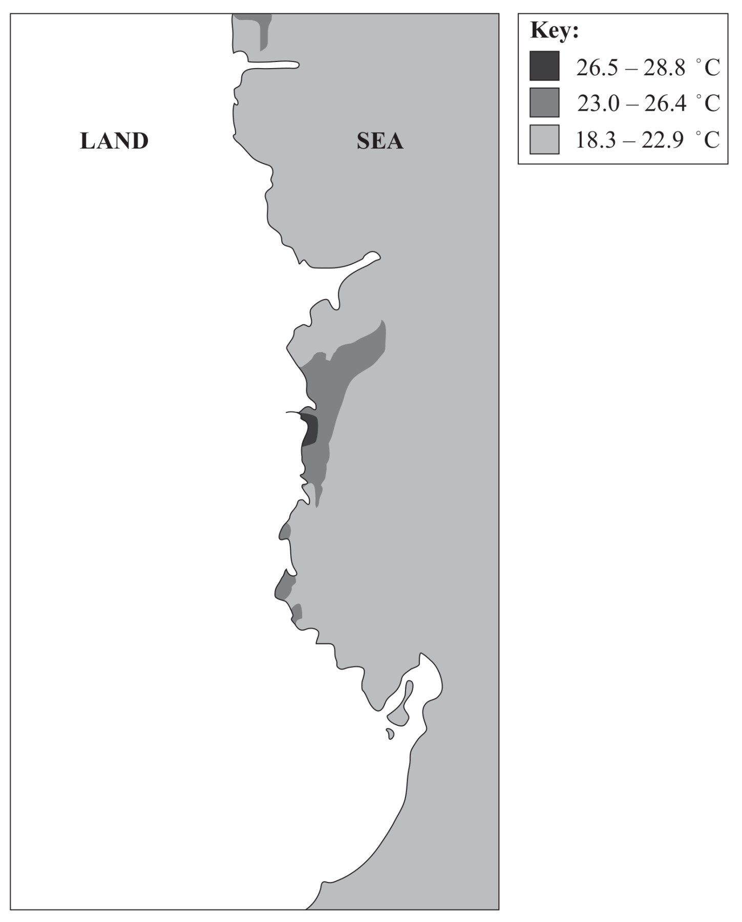 Figure 5: Coastal seawater temperature near a nuclear power station