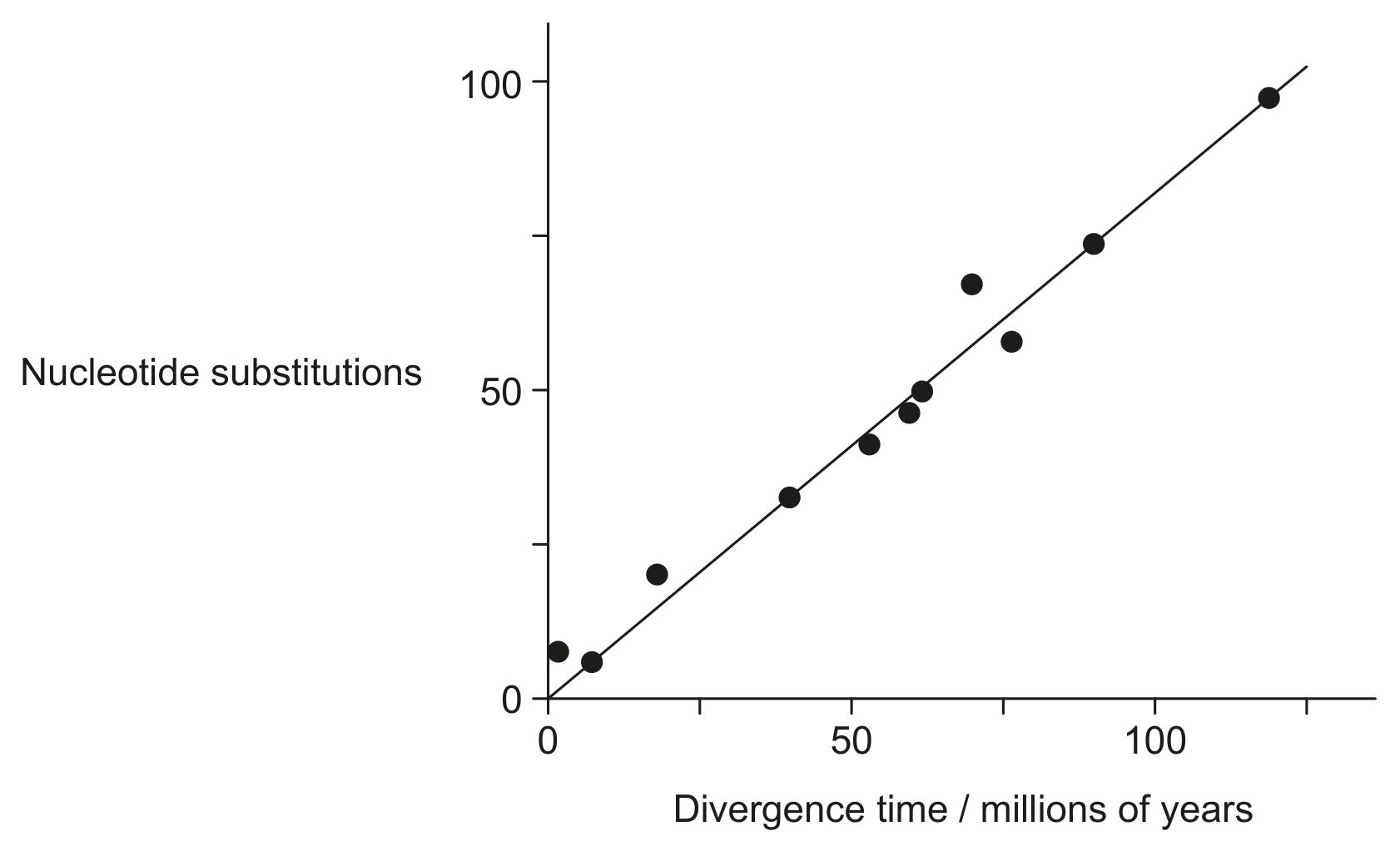 Figure for Question IB Biology HL A3.2.5 Hl Molecular Clock Questions question 1 — IB Biology HL