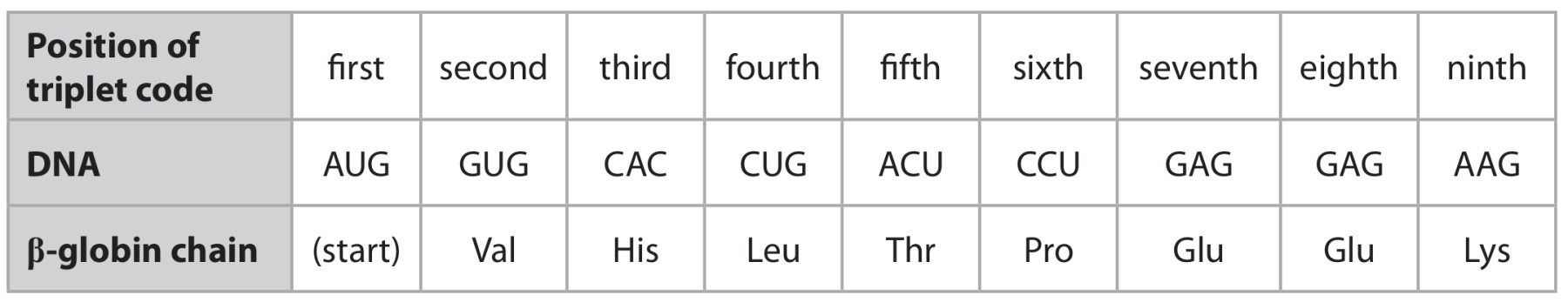 Table for Question 14 — Edexcel A-Level Biology AS
