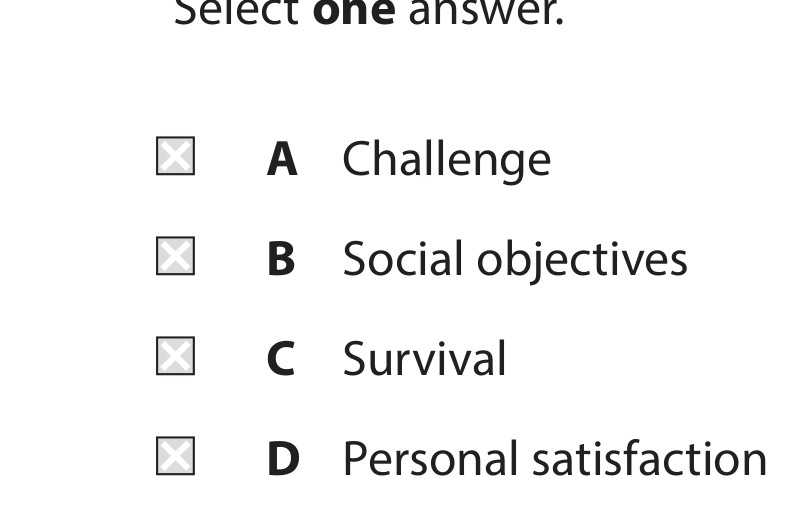 Table for Question 1 — Edexcel IGCSE Business Studies