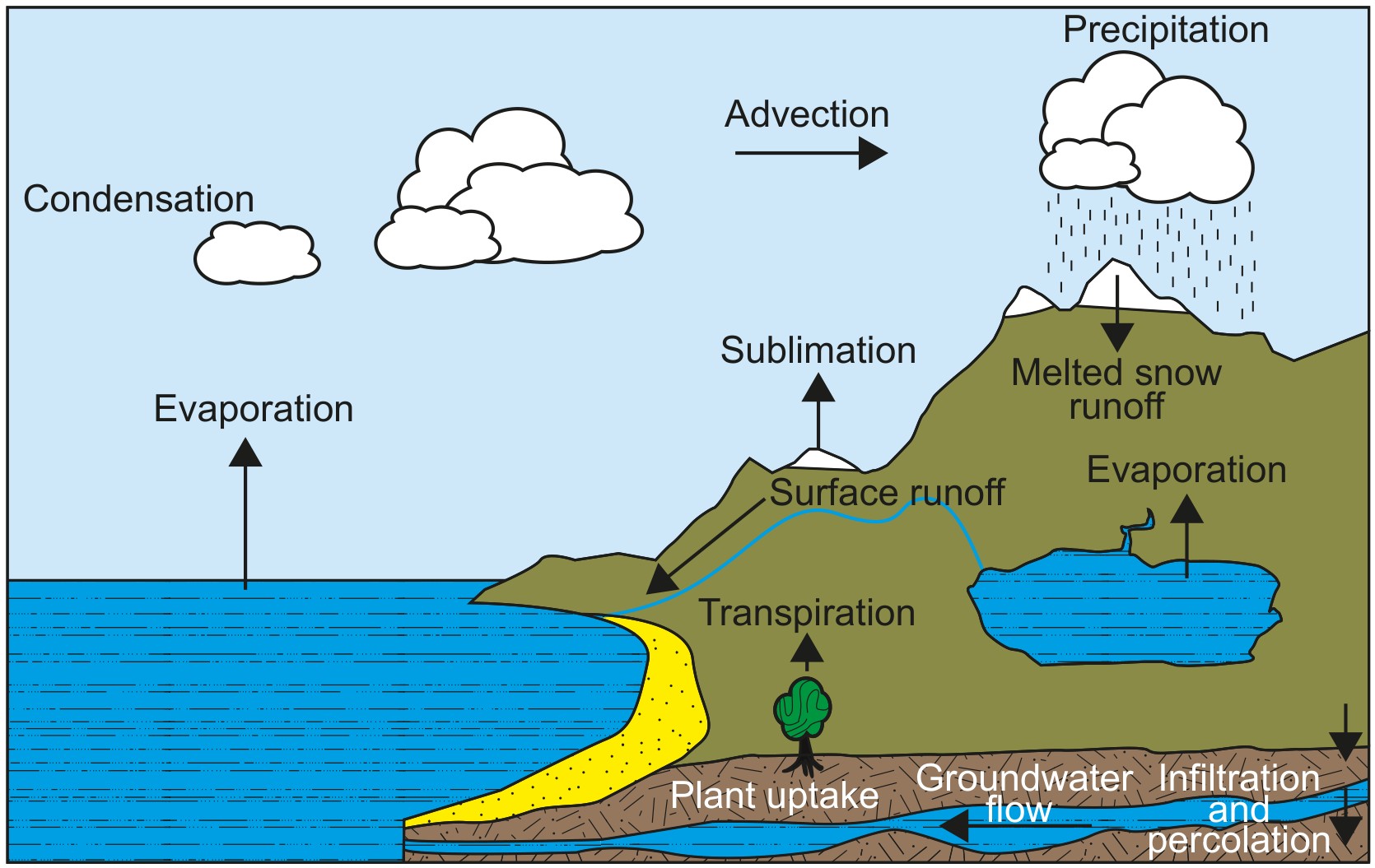 Representation of the water cycle