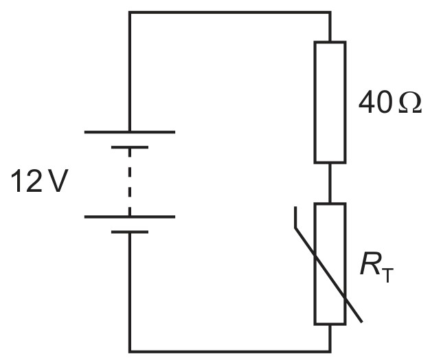 Figure for Question CAIE A-Level Physics AS 9.3.8 The Resistance of a Thermistor Decreases As the Temperature Increases It Questions question 1 — CAIE A-Level Physics AS