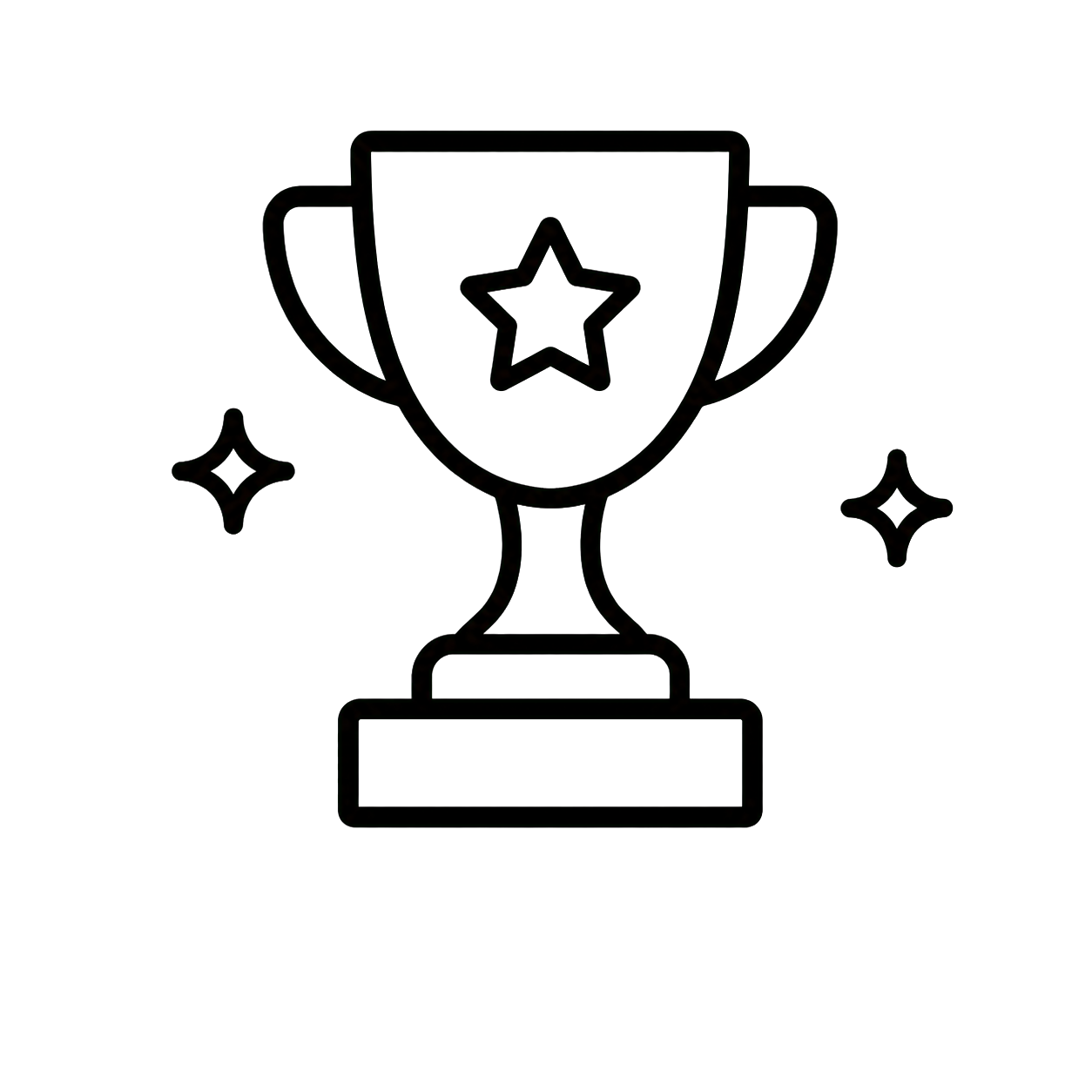 Line icon of a trophy for students mastering exam chapters